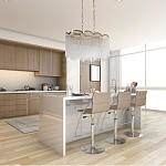 Люстра прямоугольная на цепях с прозрачными трубками и волнистым краем Nembus варинант исполнения - 13 | Loft Concept в Рязани