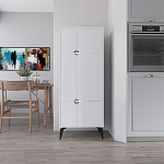 Комод белый с 4-мя дверцами на металлических ножках SPARK MULTIPURPOSE CABINET WHITE варинант исполнения - 10 | Loft Concept в Рязани