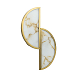 Бра с двумя полукруглыми плафонами из искусственного алебастра в бронзовой оправе Marbella варинант исполнения - 1 | Loft Concept в Рязани