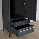 Узкий Шкаф Primo с 2 выдвижными ящиками Черный дуб варинант исполнения - 5 | Loft Concept в Рязани