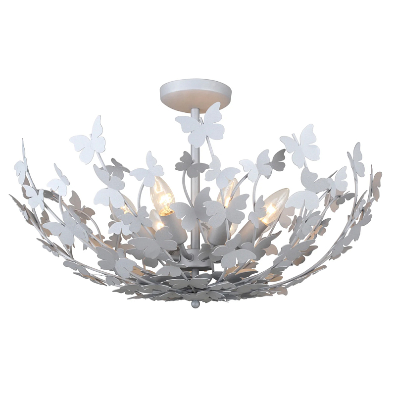 Потолочный светильник с абажуром оформленным в виде стаи бабочек Eternal Butterflies Серебряный Золотой в Рязани | Loft Concept 