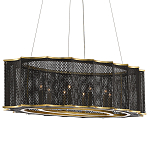 Люстра овальная в сочетании черного и золотого цвета Mesh Lighting варинант исполнения - 2 | Loft Concept в Рязани