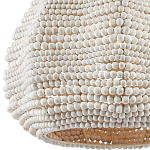 Подвесной светильник в форме купола с декором из круглых деревянных бусин White Wooden Beads Chandelier варинант исполнения - 1 | Loft Concept в Рязани