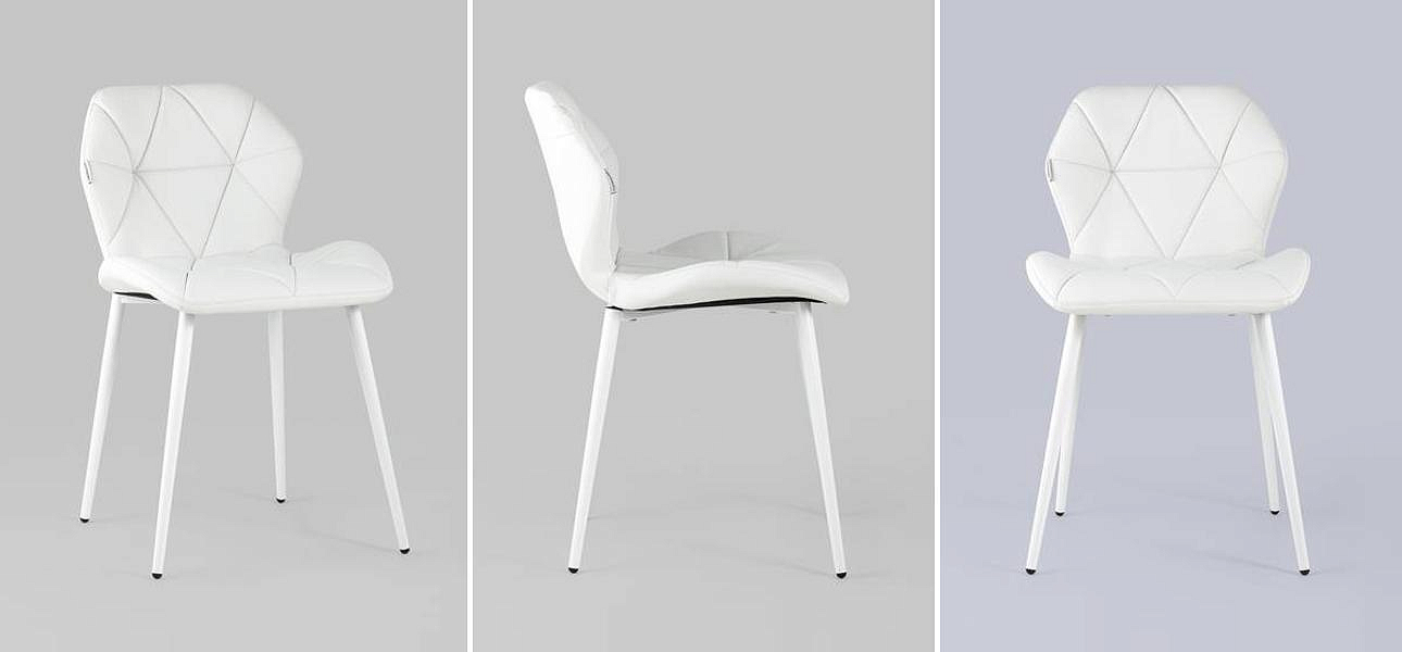 Стул Jeroen II Chair Экокожа Белый цвет Стул Jeroen II Chair Экокожа Белый цвет - Loft-Concept в Рязани