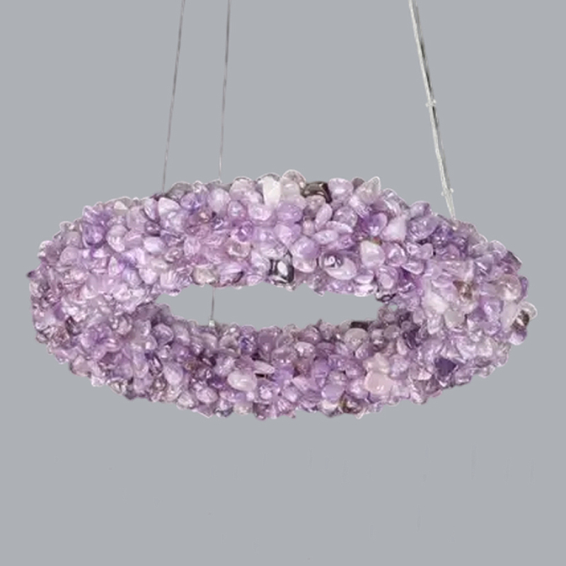 Люстра кргулая из фиолетового хрустального камня Purple Diamond Фиолетовый Люстра кргулая из фиолетового хрустального камня Purple Diamond Фиолетовый в Рязани | Loft Concept