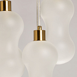 Люстра с 5-ю матовыми белыми стеклянными плафонами волнообразной формы Lucid Rain  варинант исполнения - 6 | Loft Concept в Рязани