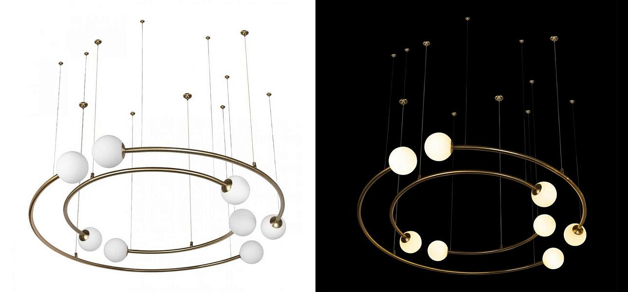 Дизайнерская Модульная Люстра PLANETARY two rings Gold 100 см Дизайнерская Модульная Люстра PLANETARY two rings Gold 100 см - Loft-Concept в Рязани