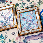 Постер в зеркальной раме в стиле шинуазри Chinoiserie Imperial Garden Peacocks on a Tree Poster варинант исполнения - 4 | Loft Concept в Рязани
