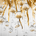 Люстра подвесная с прозрачными стеклянными подвесками в форме капель Диаметр 100 см Droplet Chandelier варинант исполнения - 9 | Loft Concept в Рязани