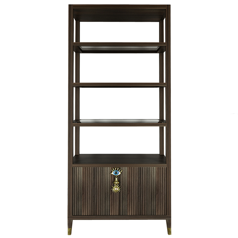 Стеллаж со стеклянными полками Elsa Dreams Walnut Орех Стеллаж со стеклянными полками Elsa Dreams Walnut Орех в Рязани | Loft Concept