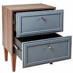 Тумба прикроватная серая из массива бука с 2-мя ящиками Wenge Light варинант исполнения - 4 | Loft Concept в Рязани