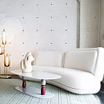 Дизайнерский журнальный стол на 2-х фигурных ножках с подстольем Lycad варинант исполнения - 3 | Loft Concept в Рязани