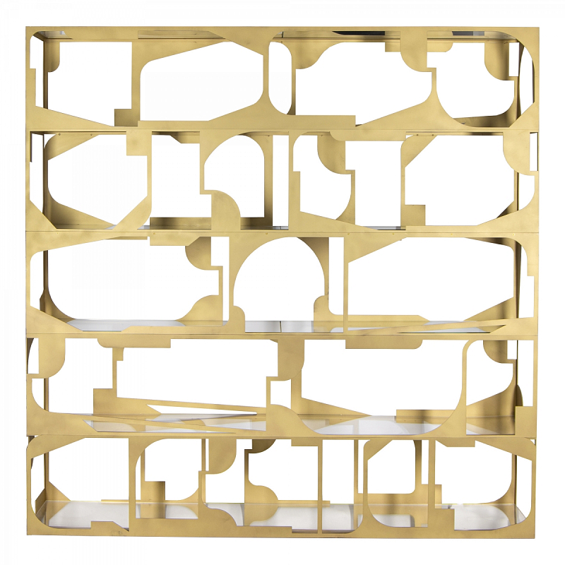 Стеллаж Golden Kaleidoscope матовое золото Прозрачное Стекло Стеллаж Golden Kaleidoscope матовое золото Прозрачное Стекло в Рязани | Loft Concept