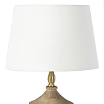 Настольная лампа деревянная с белым абажуром Wooden Table Lamp варинант исполнения - 5 | Loft Concept в Рязани