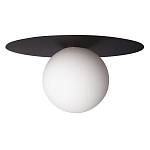 Потолочный светильник с белым шарообразным плафоном и черным круглым основанием Matisse варинант исполнения - 2 | Loft Concept в Рязани