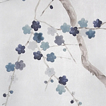 Обои ручная роспись Plum Blossom Inky Hokusai on Sterling Silver gilded silk варинант исполнения - 3 | Loft Concept в Рязани