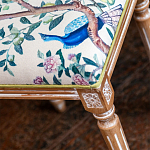 Банкетка одноместная из массива бука с цветочным принтом Beige Chinoiserie Garden Banquette варинант исполнения - 2 | Loft Concept в Рязани