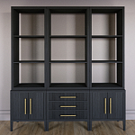 Модульный стеллаж Primo из трех составных элементов Черный дуб варинант исполнения - 2 | Loft Concept в Рязани