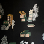 Обои ручная роспись The Art of Learning and Steps for the Flowers by Teo Yang Original colourway on Pitch dyed silk варинант исполнения - 1 | Loft Concept в Рязани