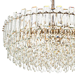 Круглая многоярусная люстра с хрустальным декором Cascade Waterfall Chandelier 18 варинант исполнения - 3 | Loft Concept в Рязани