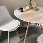 Стул с основой из пластика и мягким сиденьем Arvika White варинант исполнения - 9 | Loft Concept в Рязани