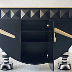 Дизайнерский комод полукруглый черный с 3-мя фактурным ящиками Occasion варинант исполнения - 4 | Loft Concept в Рязани