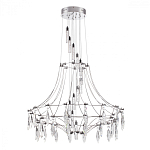 Люстра подвесная из металла с хрустальными прозрачными подвесками Quasar 81 варинант исполнения - 8 | Loft Concept в Рязани