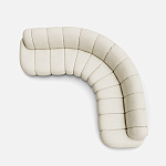 Диван Limoges полукруглой формы с обивкой букле молочного цвета варинант исполнения - 2 | Loft Concept в Рязани