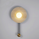 Бра круглое с каменным основанием и плафоном из стекла в форме шара Shaw Marble Lighting варинант исполнения - 5 | Loft Concept в Рязани