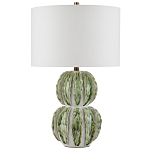 Настольная лампа с фактурным основанием с сочетании белого и зеленого цветов Festoon варинант исполнения - 3 | Loft Concept в Рязани