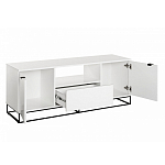 ТВ-тумба белая с  2-мя дверцами и ящиком Strict Lines варинант исполнения - 3 | Loft Concept в Рязани