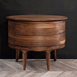 Прикроватный столик из дерева с 2-мя ящиками Moon Walnut Furniture варинант исполнения - 8 | Loft Concept в Рязани