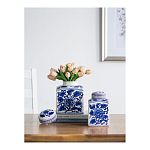 Ваза с крышкой в китайском стиле Oriental Blue & White Ornament Vases варинант исполнения - 5 | Loft Concept в Рязани