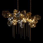 Люстра подвесная с 22-мя гранёными стеклянными плафонами с вертикальными подвесками Gilded Mirage  варинант исполнения - 4 | Loft Concept в Рязани