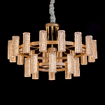 Люстра двухъярусная круглая с текстурными цилиндрическими плафонами Glimpse варинант исполнения - 6 | Loft Concept в Рязани