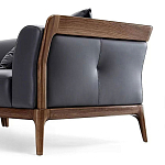 Диван двухместный c каркасом из массива дерева Double Sofa Made of Walnut Wood варинант исполнения - 1 | Loft Concept в Рязани