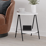 Стол приставной с 2-мя круглыми белыми столешницами ESSEL SIDE TABLE WHITE варинант исполнения - 5 | Loft Concept в Рязани