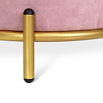 Банкетка круглая пыльно-розовый велюр на 4-х металлических ножках золотого цвета SANJAY варинант исполнения - 2 | Loft Concept в Рязани