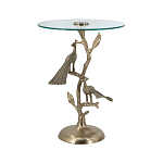 Столик с круглой стеклянной столешницей и корпусом в виде двух павлинов на ветке Table Two Peacocks варинант исполнения - 2 | Loft Concept в Рязани