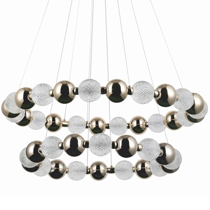 Светодиодная двухъярусная кольцевая люстра Crystal Globule Chandelier Gold Прозрачный Глянцевое золото Светодиодная двухъярусная кольцевая люстра Crystal Globule Chandelier Gold Прозрачный Глянцевое золото в Рязани | Loft Concept