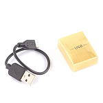 Зажигалка электронная с накладкой из натурального камня Малахит и с USB проводом для зарядки Stone Lighters варинант исполнения - 4 | Loft Concept в Рязани