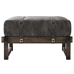 Пуф Duncan винтажная черная кожа  варинант исполнения - 1 | Loft Concept в Рязани