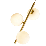 Подвесной светильник бронзового цвета с 3-мя белыми стеклянными шарообразными плафонами Bubble Chandelier варинант исполнения - 2 | Loft Concept в Рязани