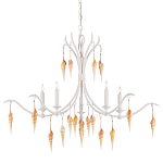 Люстра белая фактурная с подвесками из ракушек Study of Grace варинант исполнения - 2 | Loft Concept в Рязани