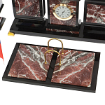 Настольный письменный набор из креноида и змеевика на бронзовых ножках Marble Accessory варинант исполнения - 3 | Loft Concept в Рязани