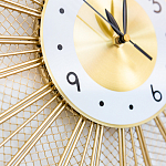 Часы настенные из металла в виде солнца с белым циферблатом Mirror Tower Clock варинант исполнения - 3 | Loft Concept в Рязани