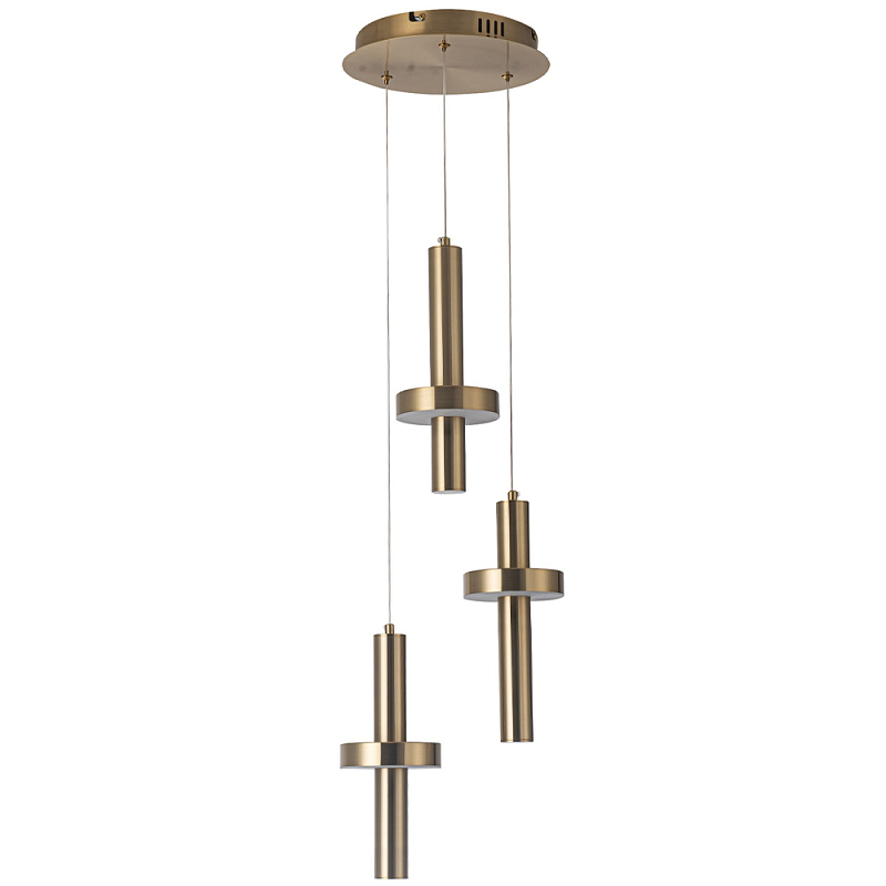Каскадный светильник с 3-мя плафонами Flos Brass Metal Acrylic Trio Hanging Lamp Латунь Каскадный светильник с 3-мя плафонами Flos Brass Metal Acrylic Trio Hanging Lamp Латунь в Рязани | Loft Concept