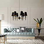 Дизайнерский журнальный столик с круглой столешницей на золотых ножках Risenbix варинант исполнения - 2 | Loft Concept в Рязани