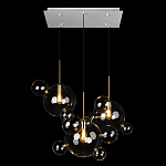 Люстра подвесная 3 лампы с прозрачными стеклянными шарами и золотыми деталями Giopato & Coombes варинант исполнения - 2 | Loft Concept в Рязани