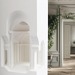 Встраиваемый в стену гипсовый светильник под покраску с арками и рельефными колоннами Antiquity Athena варинант исполнения - 10 | Loft Concept в Рязани